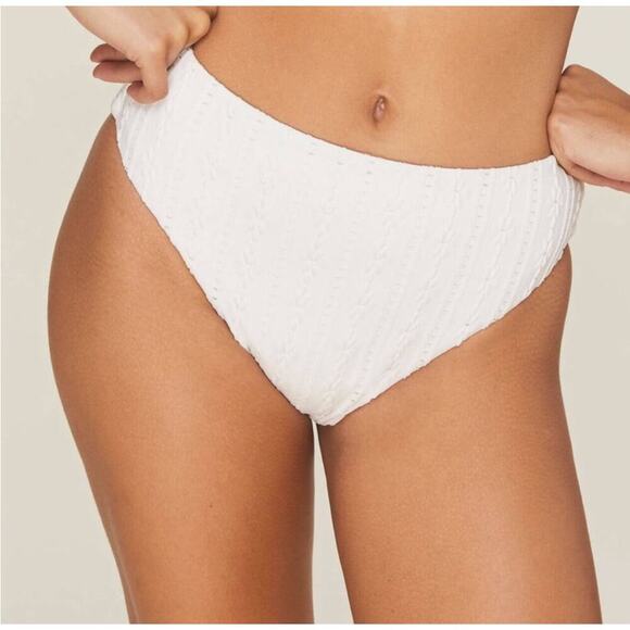 NWT Andie Swim The 90’s High Waisted Bottom In Coconut Size Large - Picture 1 of 7
